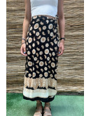 Vintage εμπριμέ wrap φούστα maxi 