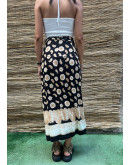 Vintage εμπριμέ wrap φούστα maxi 