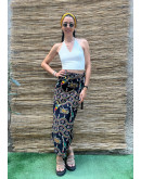 Vintage εμπριμέ wrap φούστα maxi 
