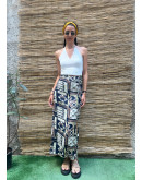Vintage εμπριμέ wrap φούστα maxi 