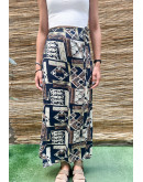 Vintage εμπριμέ wrap φούστα maxi 