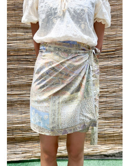 Vintage εμπριμέ wrap φούστα mini 
