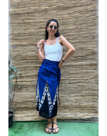 Vintage εμπριμέ wrap φούστα maxi 