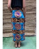Vintage εμπριμέ wrap φούστα maxi 