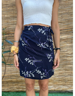 Vintage φλοράλ wrap φούστα mini 