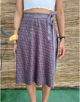 Vintage εμπριμέ wrap φούστα midi 