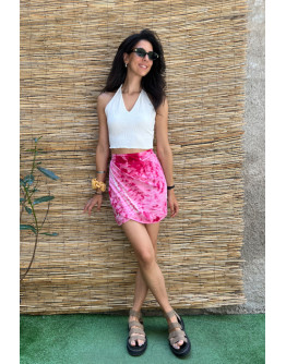 Vintage printed wrap skirt mini