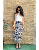 Vintage εμπριμέ wrap φούστα maxi 