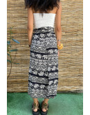 Vintage εμπριμέ wrap φούστα maxi 