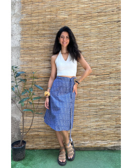 Vintage φλοράλ wrap φούστα midi 