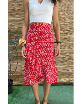 Vintage φλοράλ wrap φούστα midi 