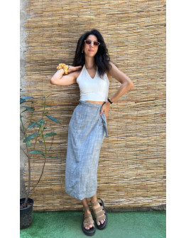 Vintage wrap φούστα midi M