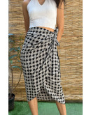 Vintage εμπριμέ wrap φούστα midi 
