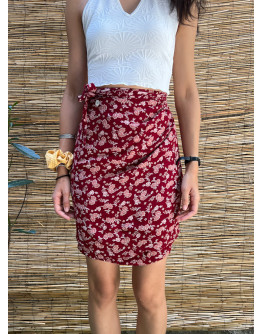 Vintage εμπριμέ wrap φούστα mini 