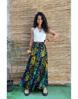 Vintage εμπριμέ wrap φούστα maxi 