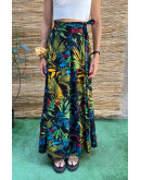 Vintage εμπριμέ wrap φούστα maxi 