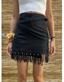 Vintage λινή wrap φούστα mini 