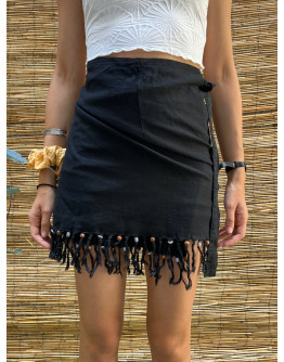 Vintage λινή wrap φούστα mini 