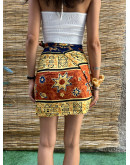 Vintage εμπριμέ wrap φούστα mini 