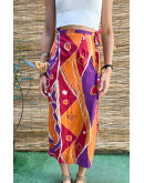 Vintage εμπριμέ wrap φούστα maxi 