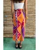Vintage εμπριμέ wrap φούστα maxi 