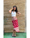 Vintage εμπριμέ wrap φούστα maxi 