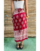 Vintage εμπριμέ wrap φούστα maxi 