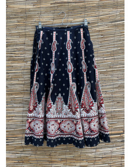 Vintage εμπριμέ wrap φούστα midi 