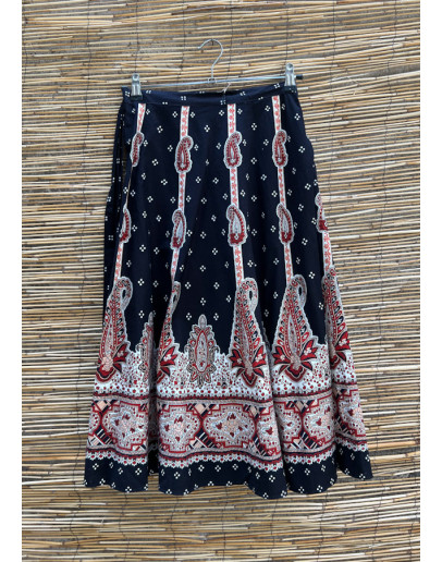 Vintage εμπριμέ wrap φούστα midi 