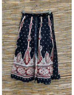 Vintage εμπριμέ wrap φούστα midi 
