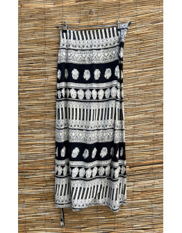 Vintage εμπριμέ wrap φούστα midi 