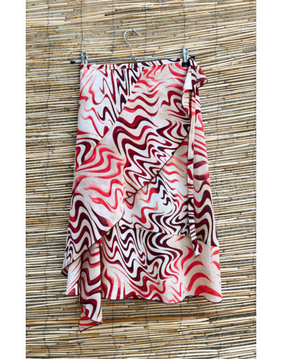 Vintage εμπριμέ wrap φούστα midi 
