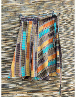 Vintage εμπριμέ wrap φούστα mini 