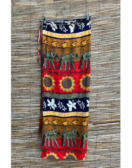 Vintage εμπριμέ wrap φούστα maxi 