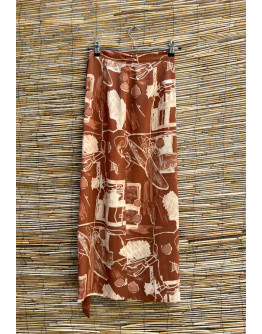 Vintage εμπριμέ wrap φούστα maxi 
