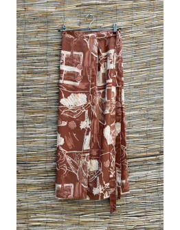 Vintage εμπριμέ wrap φούστα maxi 