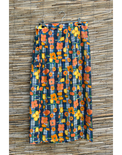 Vintage φλοράλ wrap φούστα midi 