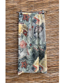 Vintage printed wrap skirt midi