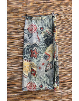 Vintage εμπριμέ wrap φούστα midi 