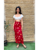Vintage floral wrap skirt maxi XL