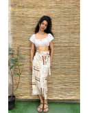 Vintage printed wrap skirt maxi