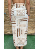 Vintage printed wrap skirt maxi