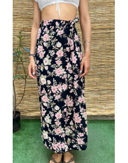 Vintage floral wrap skirt maxi