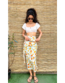 Vintage floral wrap skirt maxi