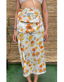 Vintage floral wrap skirt maxi