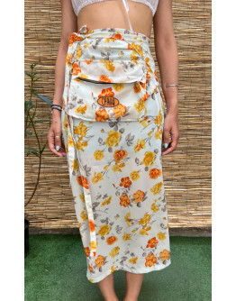 Vintage floral wrap skirt maxi
