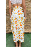 Vintage floral wrap skirt maxi