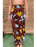 Vintage floral wrap skirt maxi S