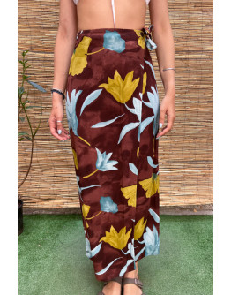 Vintage floral wrap skirt maxi S