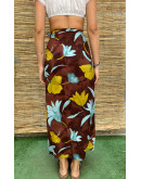 Vintage floral wrap skirt maxi S